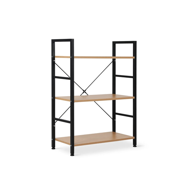 Hikuai 3 Tier Bookshelf - Natural + Black