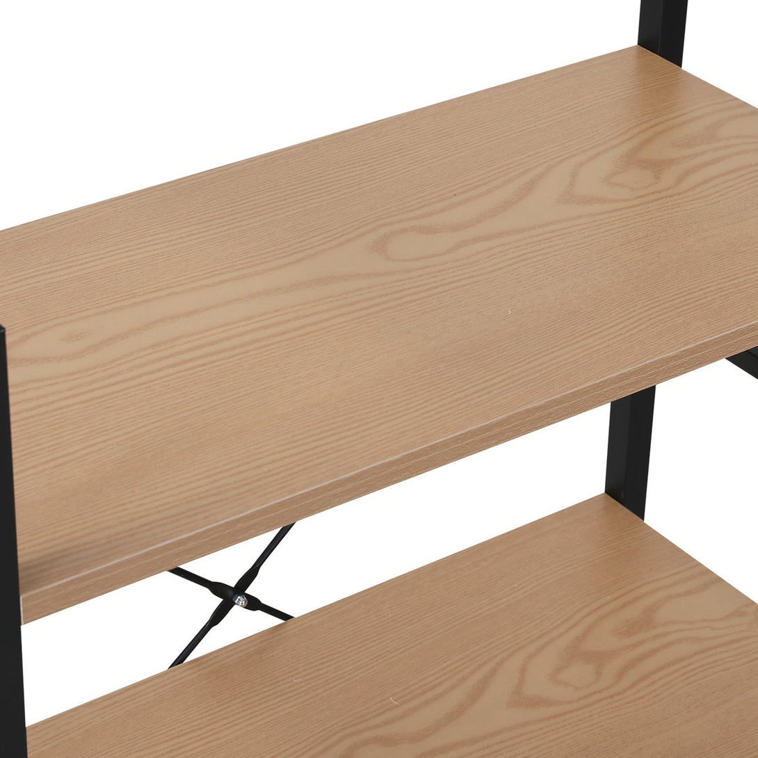 Hikuai 3 Tier Bookshelf - Natural + Black