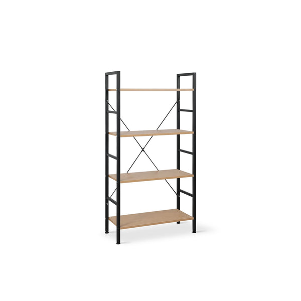 Hikuai 4 Tier Bookshelf - Natural + Black