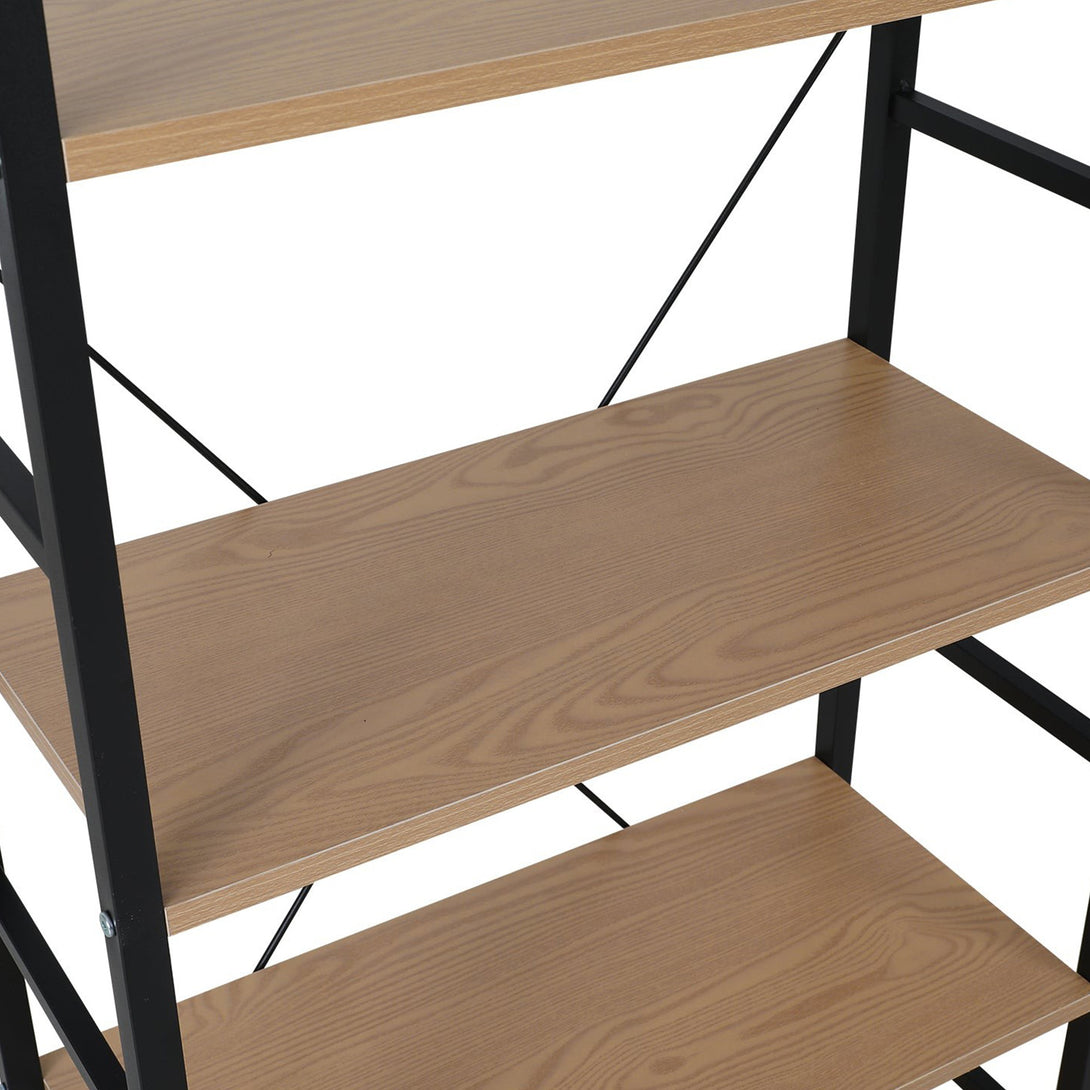 Hikuai 4 Tier Bookshelf - Natural + Black