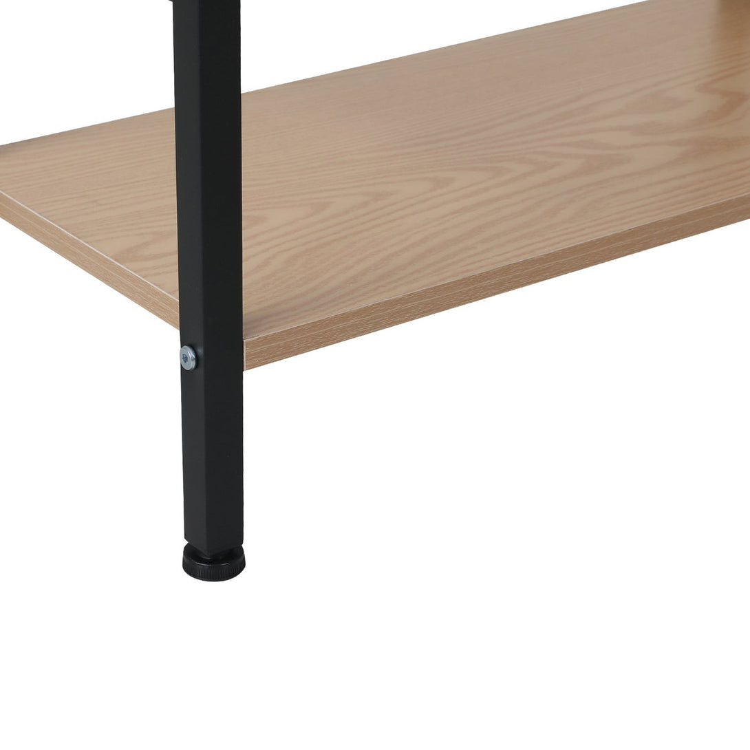 Hikuai 5 Tier Bookshelf - Natural + Black