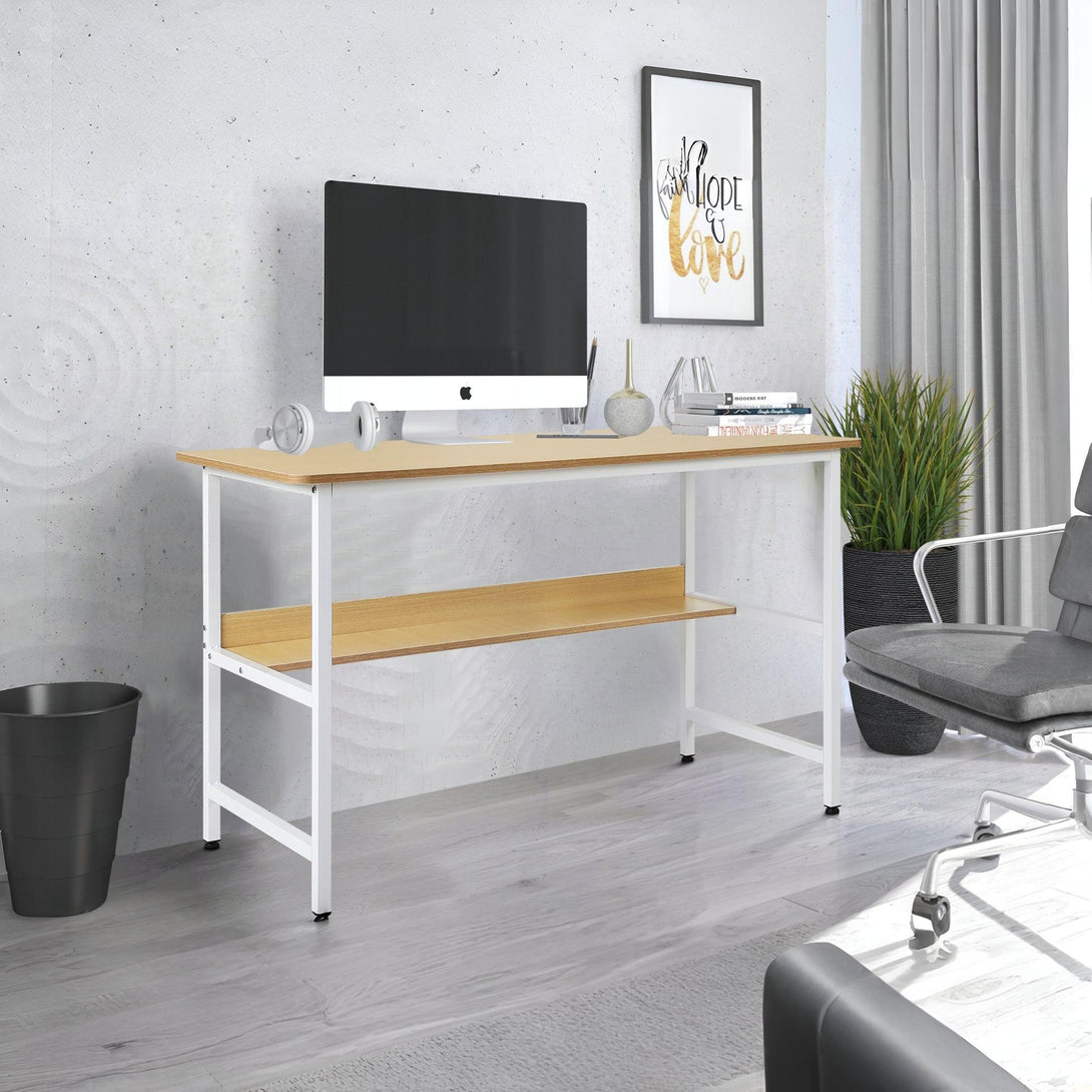 Carter 120cm Computer Desk - Maple + White