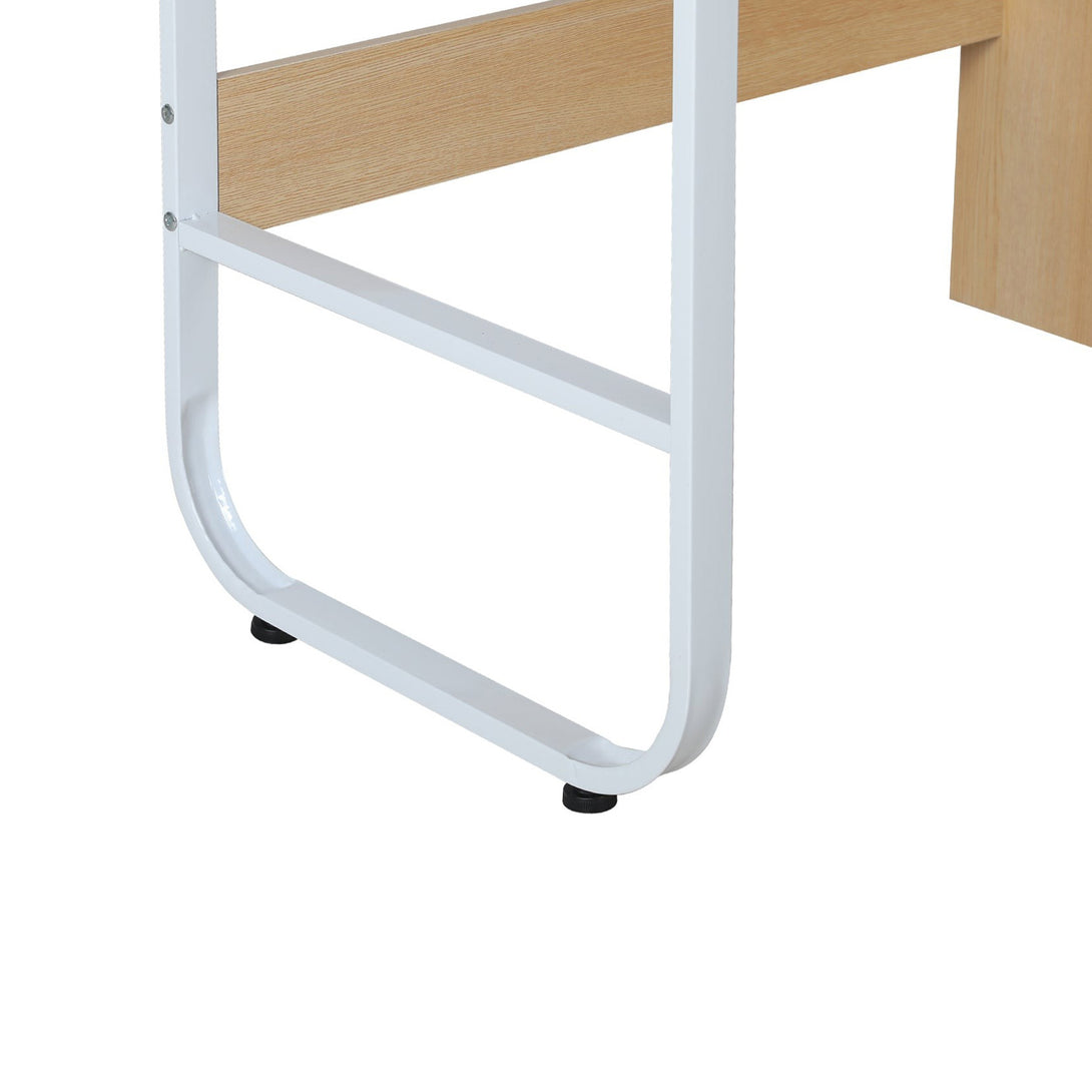 Gavin 120cm Computer Desk with Drawers - Natural + White