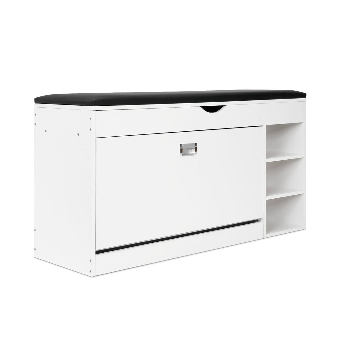 Gannet Shoe Rack Storage Cabinet 3 Layer - White + Black