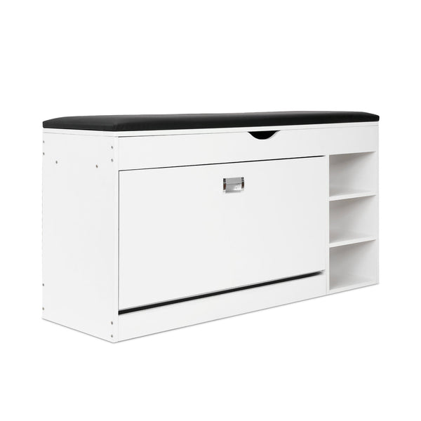 Gannet Shoe Rack Storage Cabinet 3 Layer - White + Black