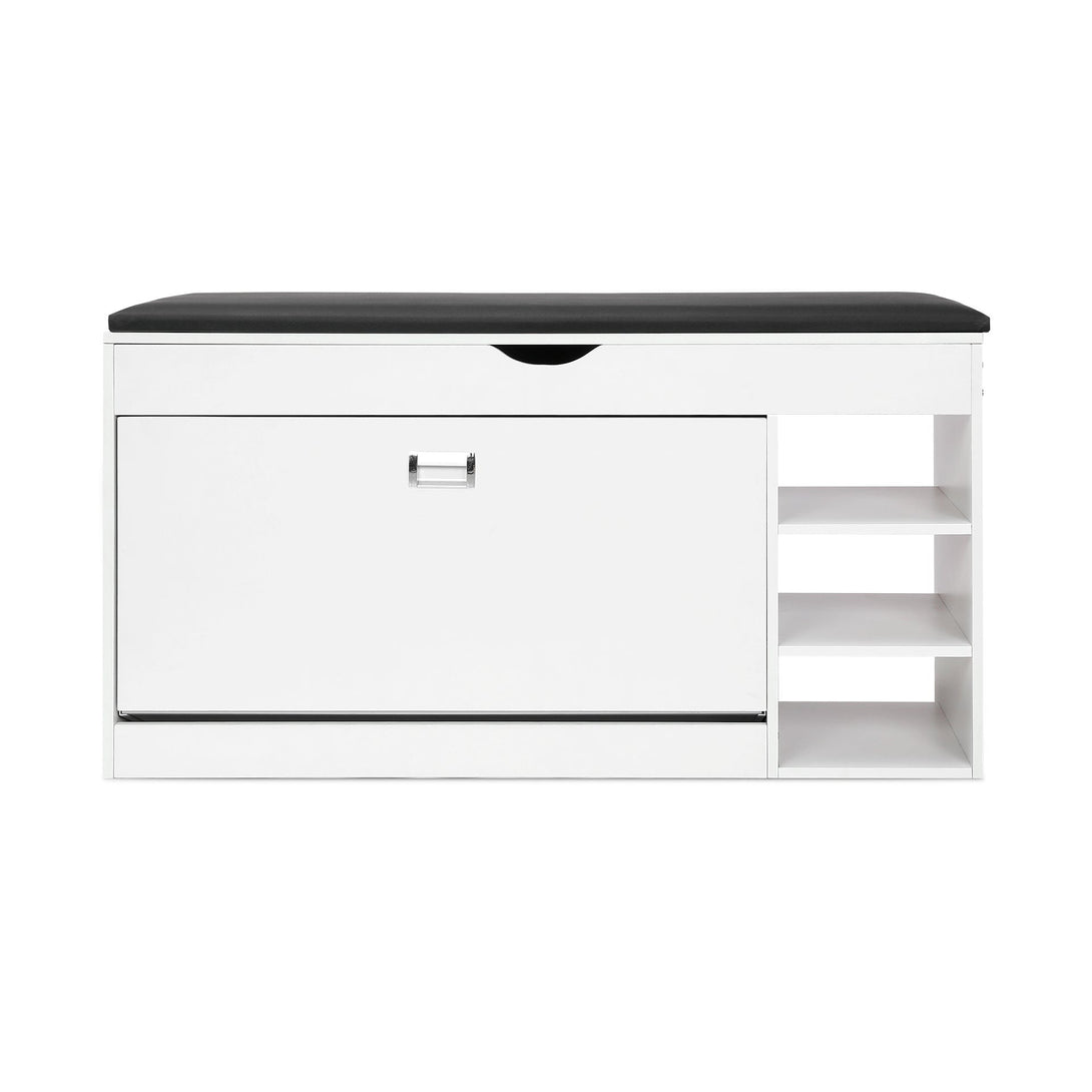 Gannet Shoe Rack Storage Cabinet 3 Layer - White + Black