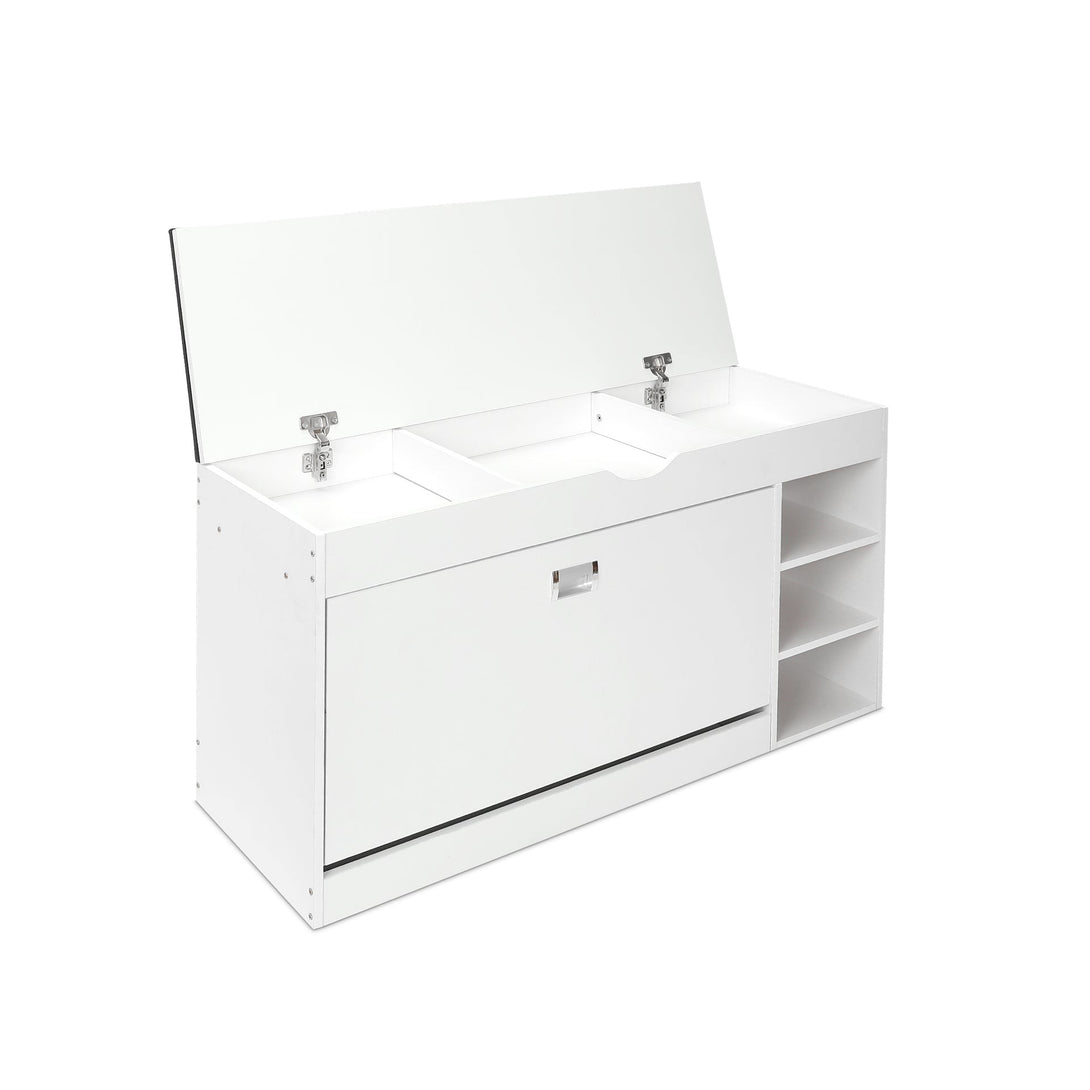 Gannet Shoe Rack Storage Cabinet 3 Layer - White + Black