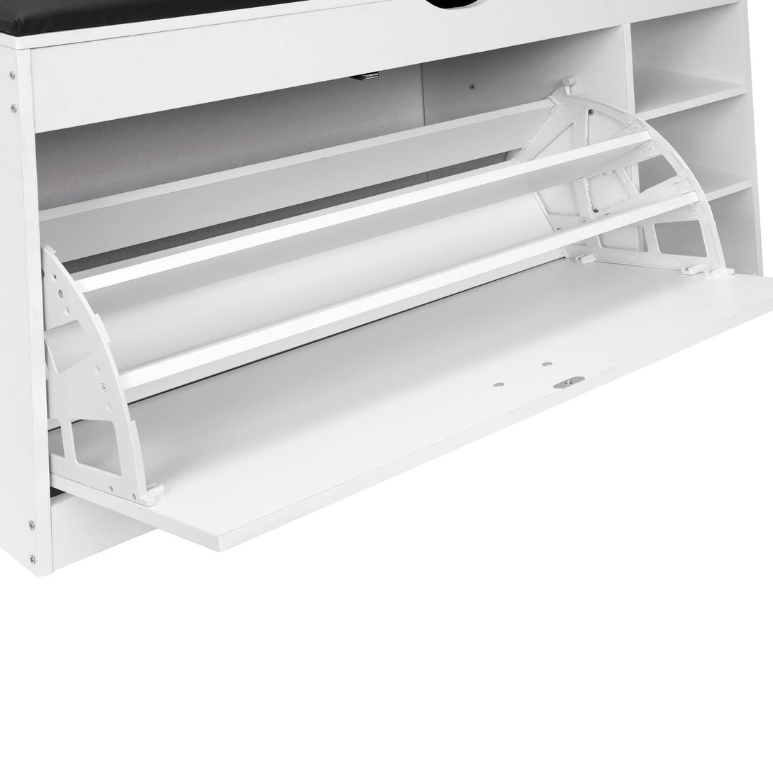 Gannet Shoe Rack Storage Cabinet 3 Layer - White + Black