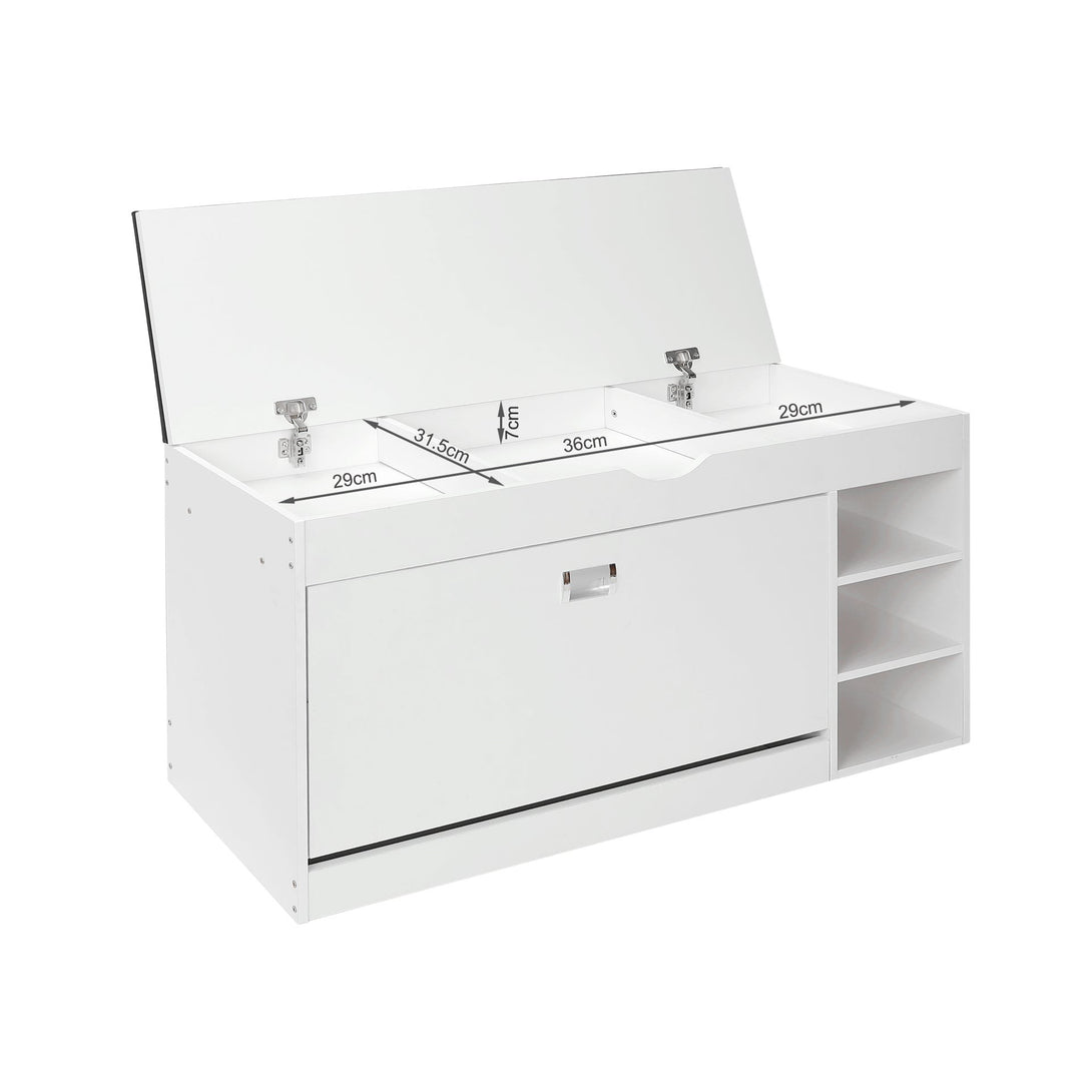 Gannet Shoe Rack Storage Cabinet 3 Layer - White + Black