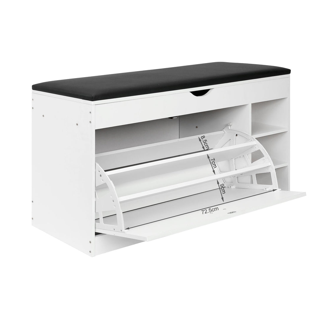 Gannet Shoe Rack Storage Cabinet 3 Layer - White + Black