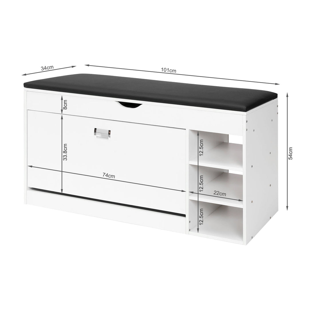 Gannet Shoe Rack Storage Cabinet 3 Layer - White + Black