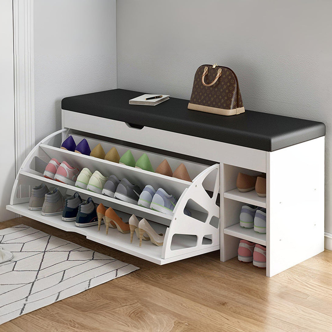 Gannet Shoe Rack Storage Cabinet 3 Layer - White + Black