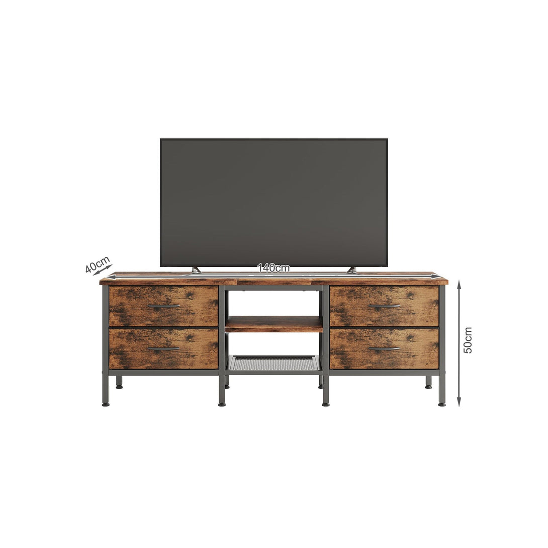 Cavalla 1.4m Entertainment Unit with Drawers - Rustic Brown