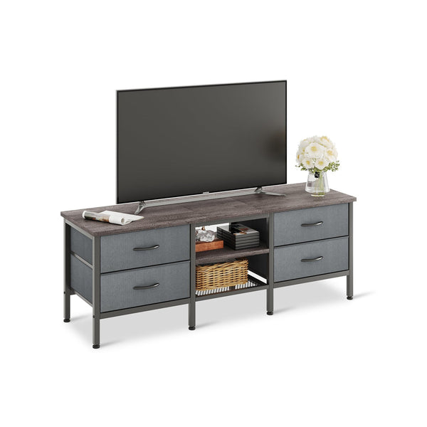 Cavalla 1.4m Entertainment Unit with Drawers - Grey Oak + Grey