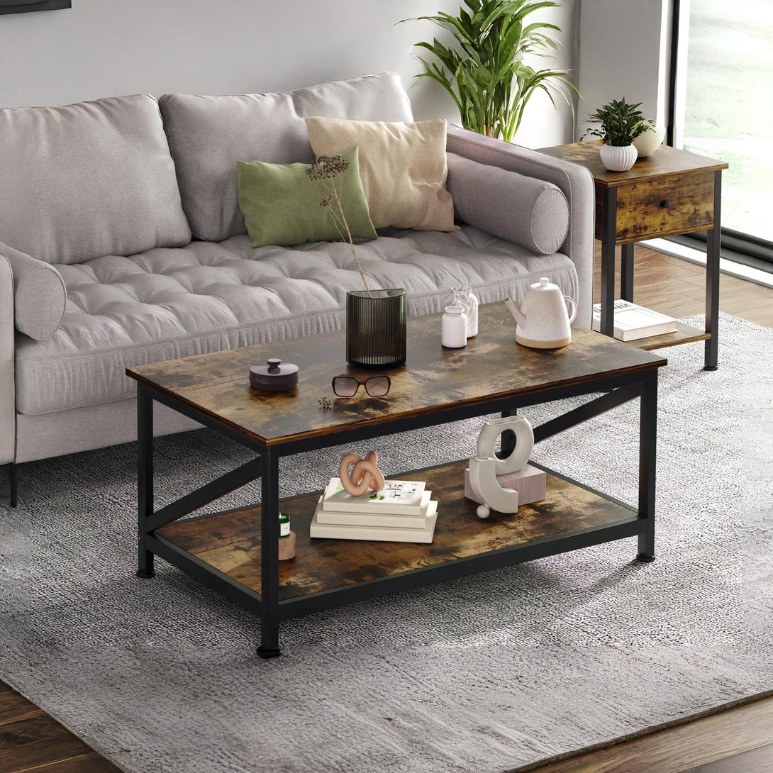 Atlas 1m Coffee Table - Rustic Brown