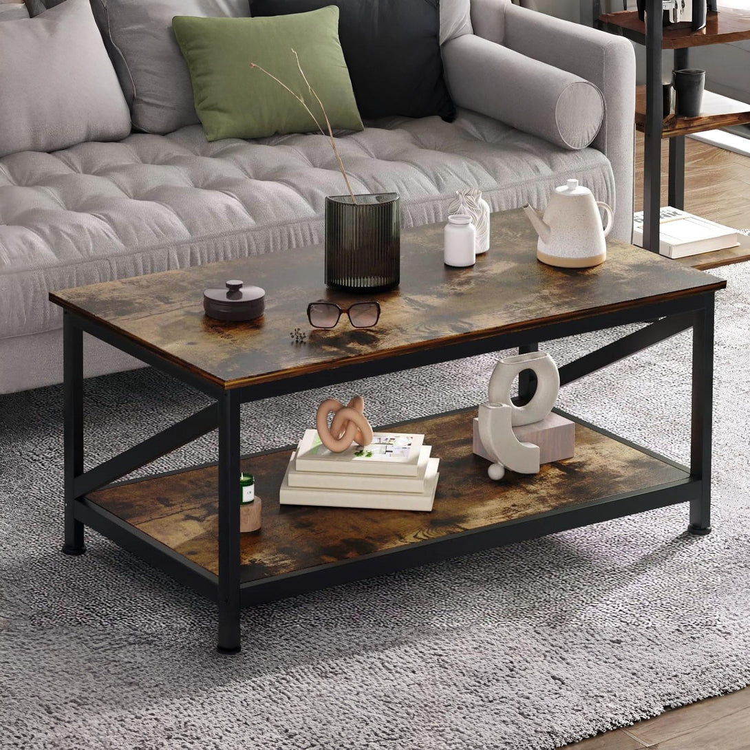 Atlas 1m Coffee Table - Rustic Brown