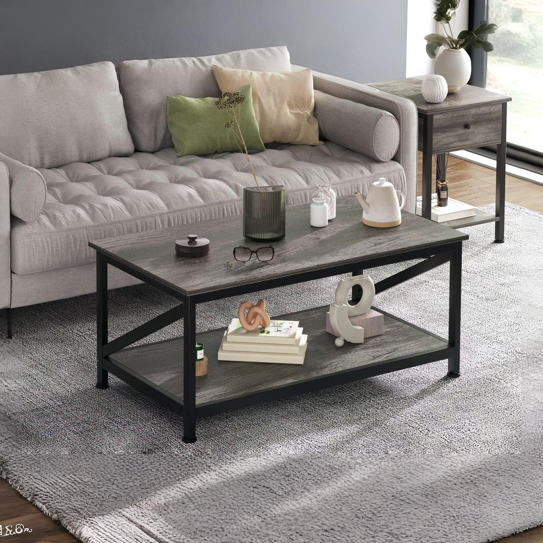 Atlas 1m Coffee Table - Grey Oak