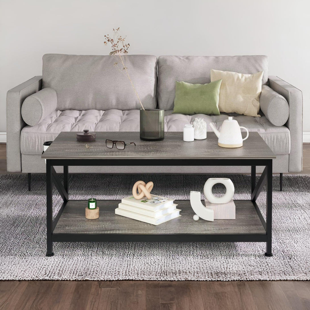 Atlas 1m Coffee Table - Grey Oak
