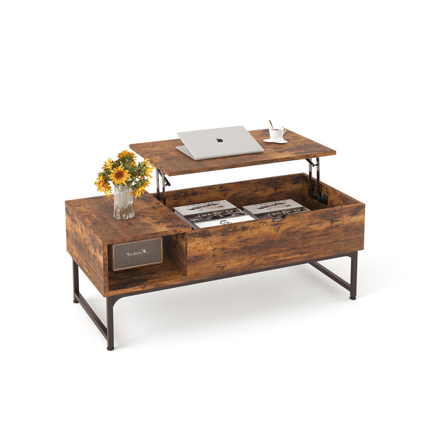 Chilwa Lift Top Coffee Table - Rustic Brown