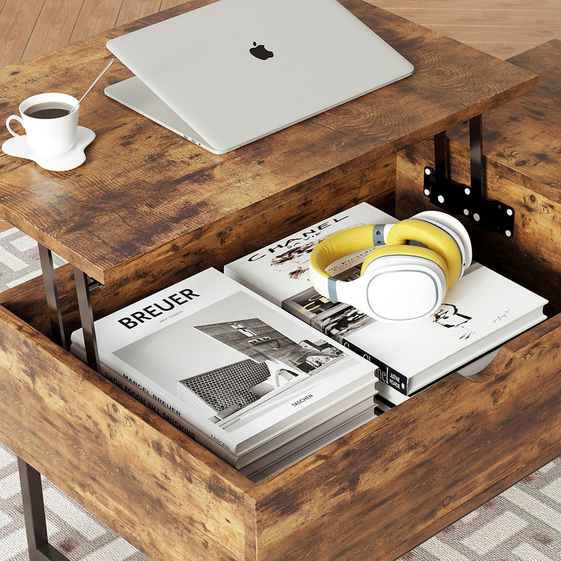Chilwa Lift Top Coffee Table - Rustic Brown