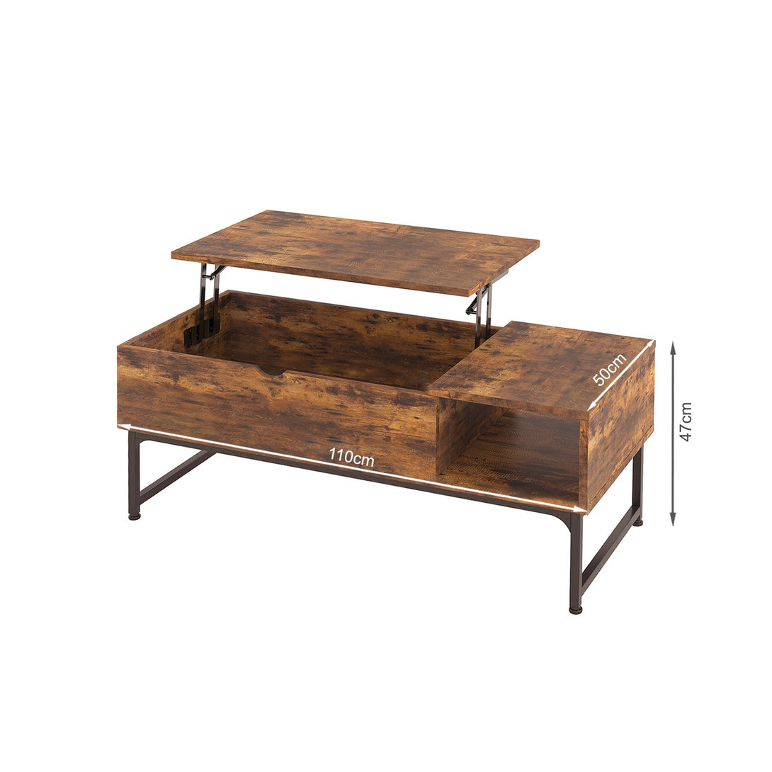 Chilwa Lift Top Coffee Table - Rustic Brown