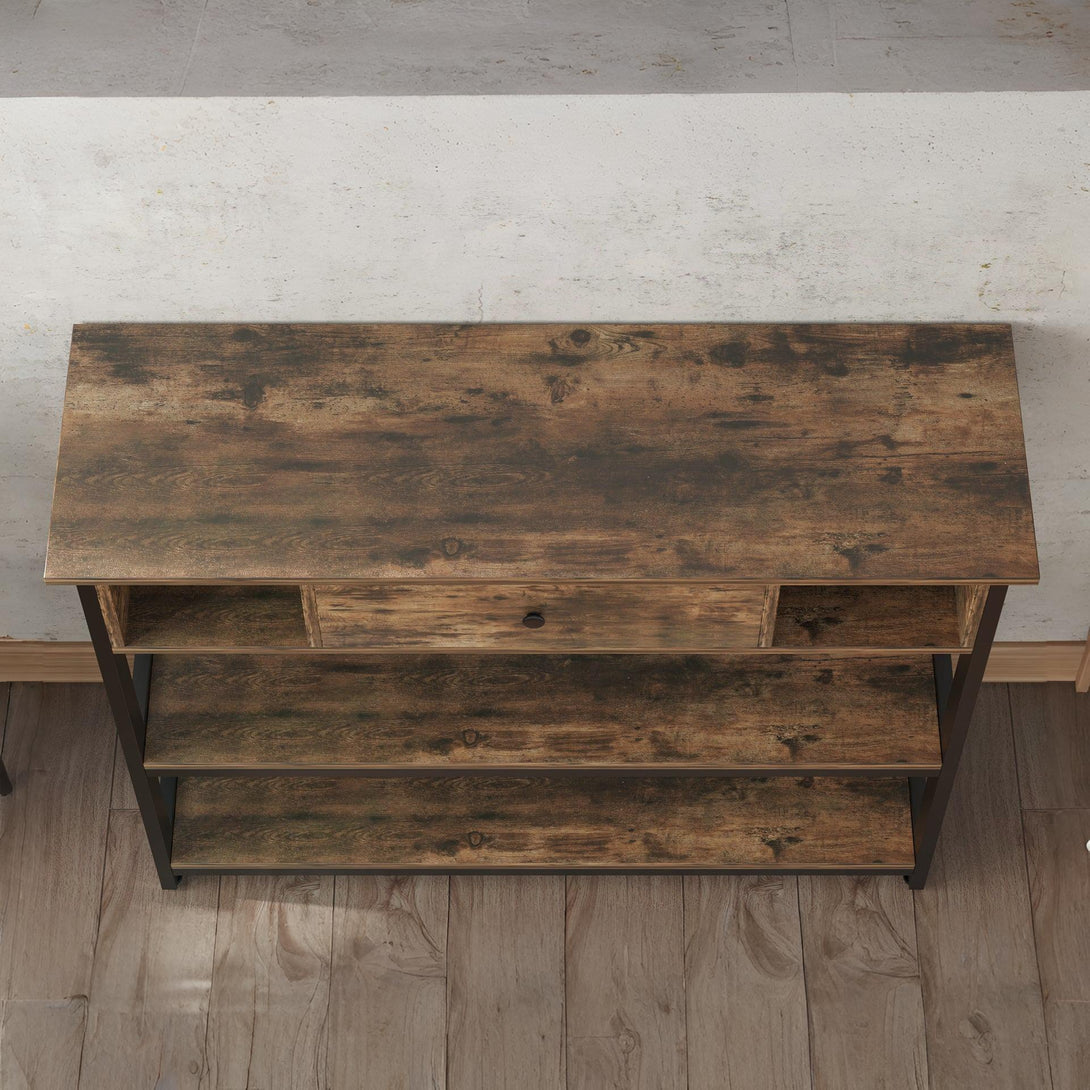 Atlas 1m Console Table with Drawer - Rustic Brown