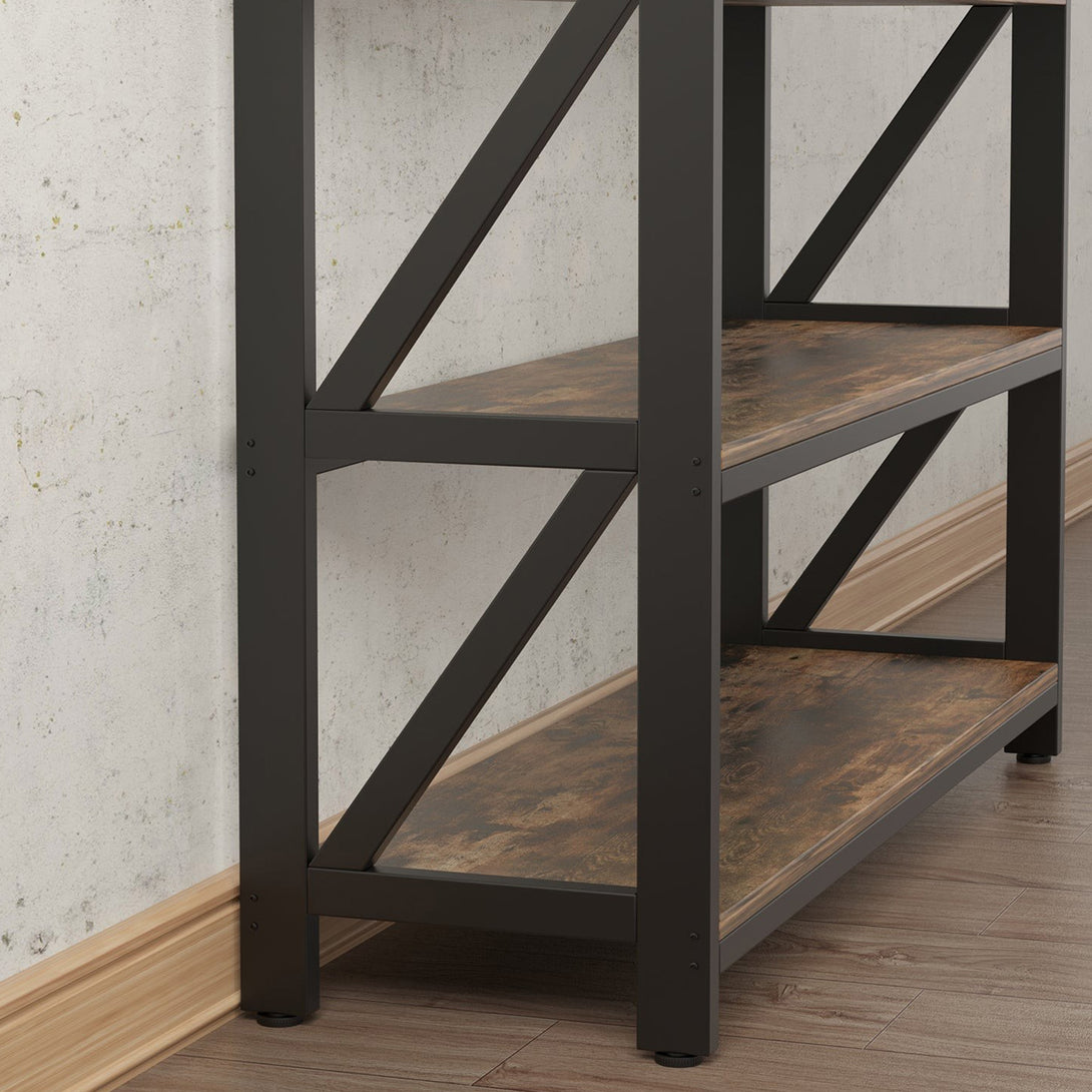 Atlas 1m Console Table with Drawer - Rustic Brown