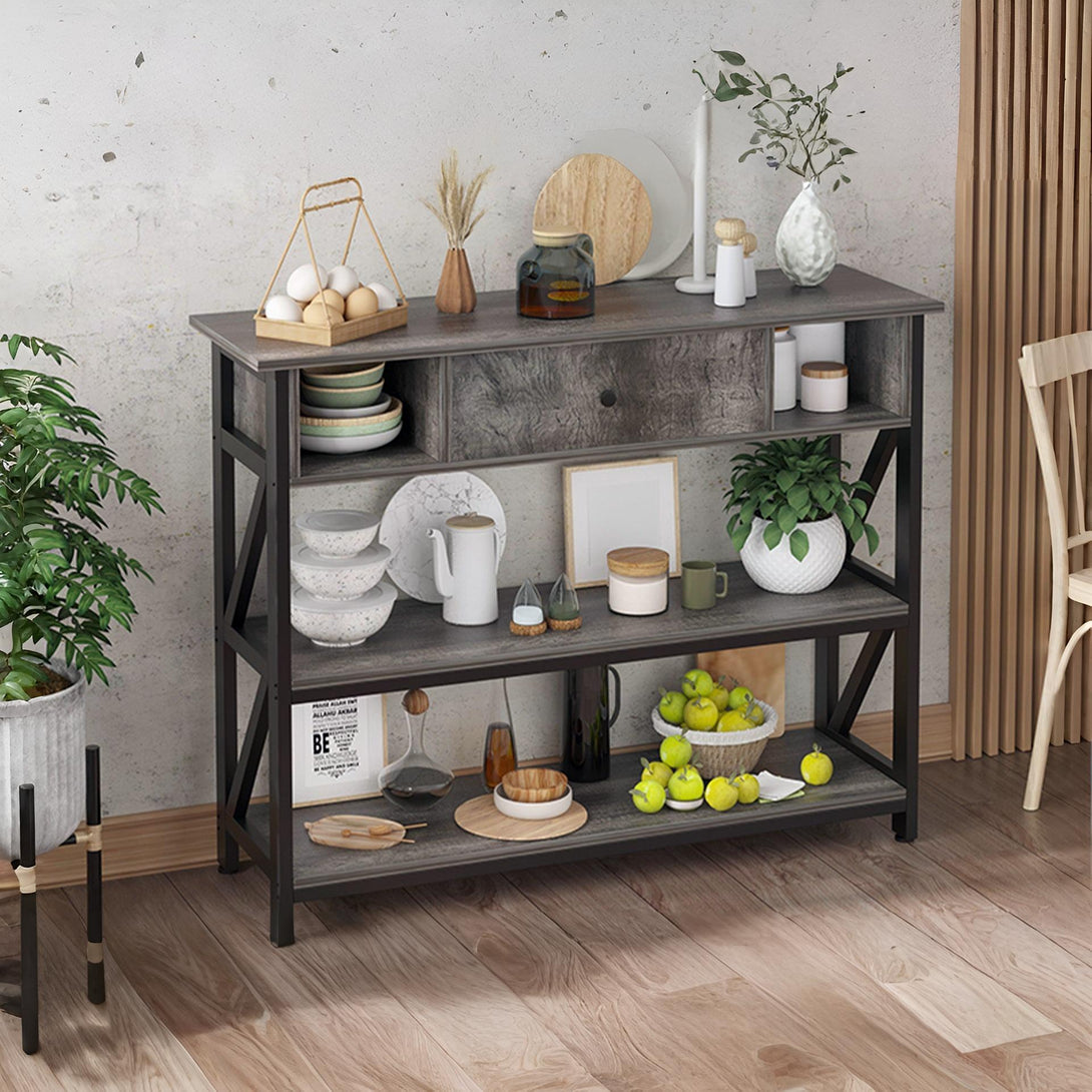 Atlas 1m Console Table with Drawer - Gray Oak