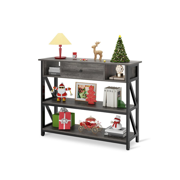 Atlas 1m Console Table with Drawer - Gray Oak