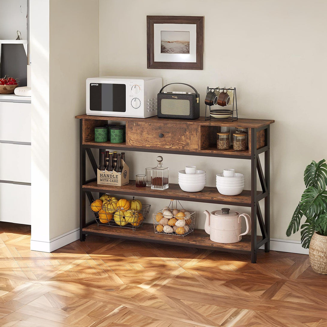 Atlas 1.2m Console Table with Drawer - Rustic Brown
