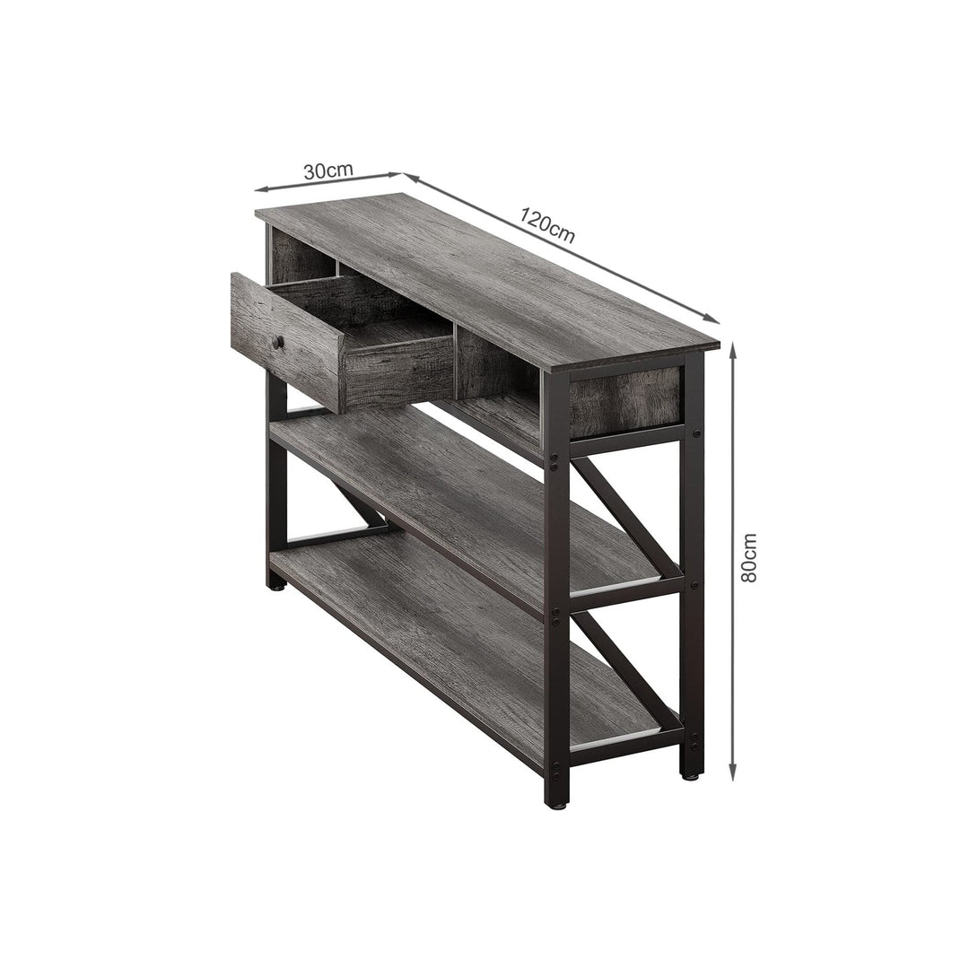 Atlas 1.2m Console Table with Drawer - Gray Oak