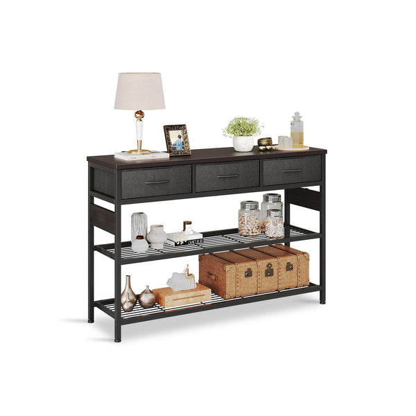 Shrike Console Table with 3 Drawers - Black Walnut