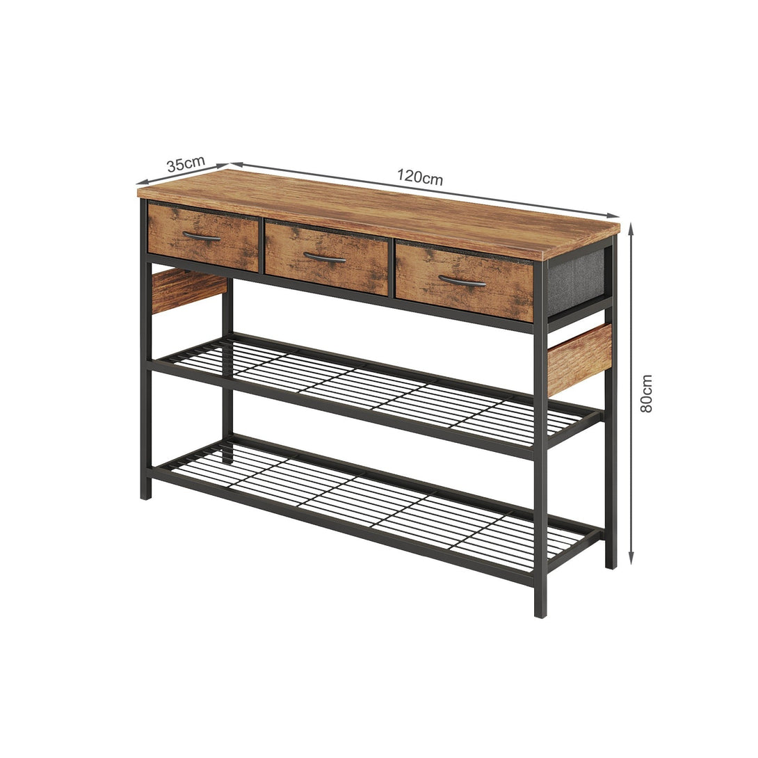 Shrike Console Table with 3 Drawers - Light Cherry