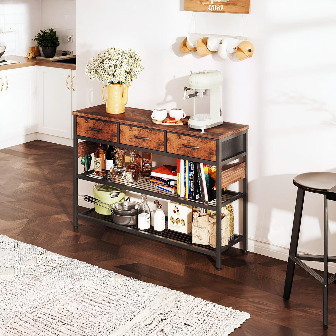 Shrike Console Table with 3 Drawers - Light Cherry
