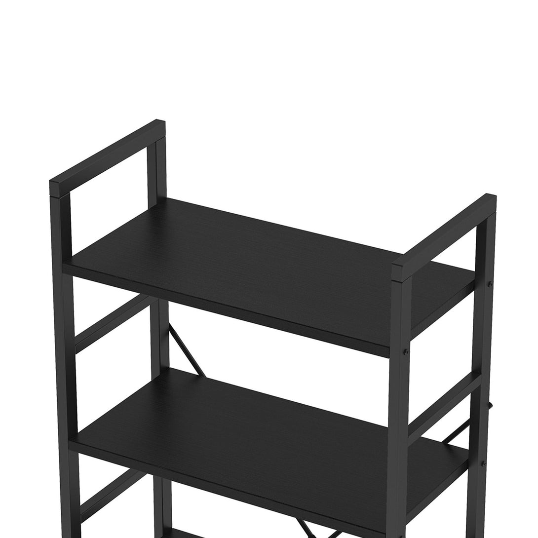 Poroti 5 Tier Bookshelf Storage Shelf - Black