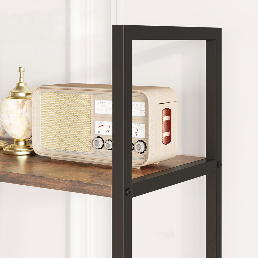 Auroa 4 Tier Bookshelf with Drawer - Rustic Brown