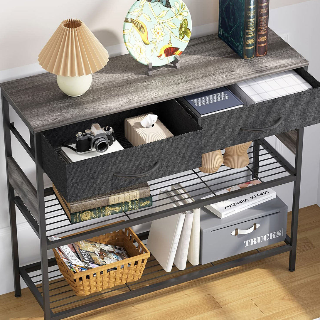 Cuckoo Console Table with 2 Drawers - Gray Oak
