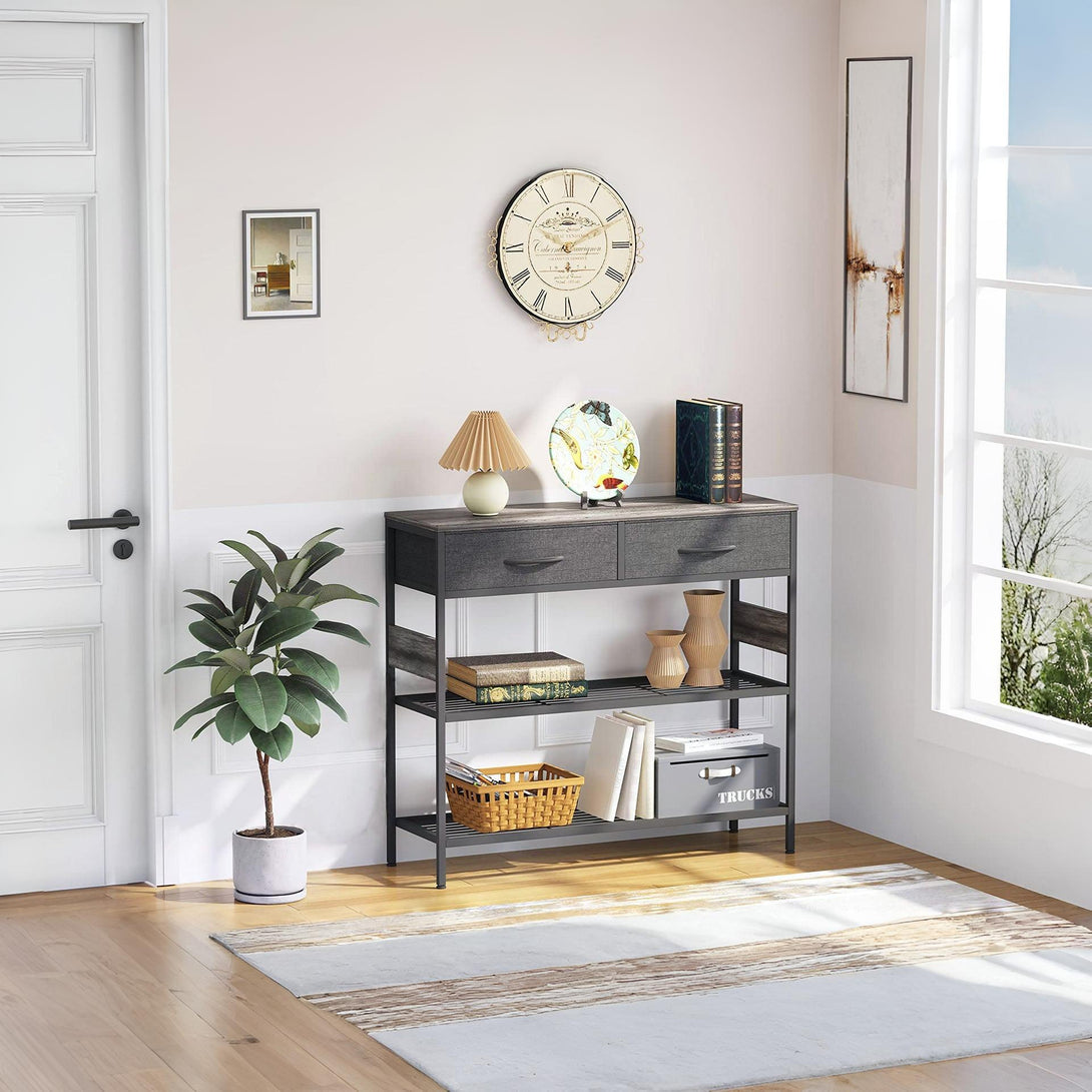 Cuckoo Console Table with 2 Drawers - Gray Oak
