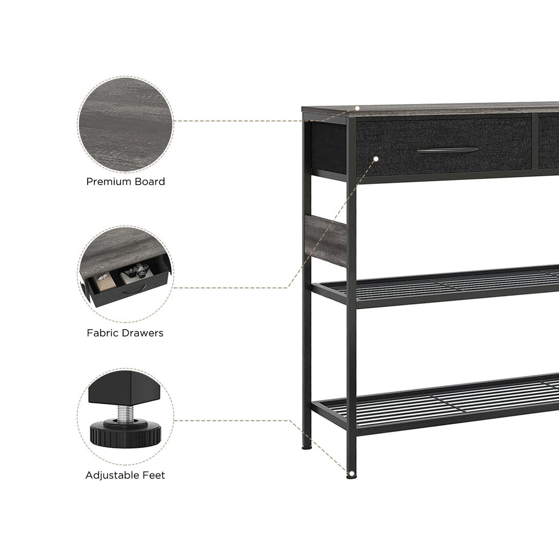 Cuckoo Console Table with 2 Drawers - Gray Oak