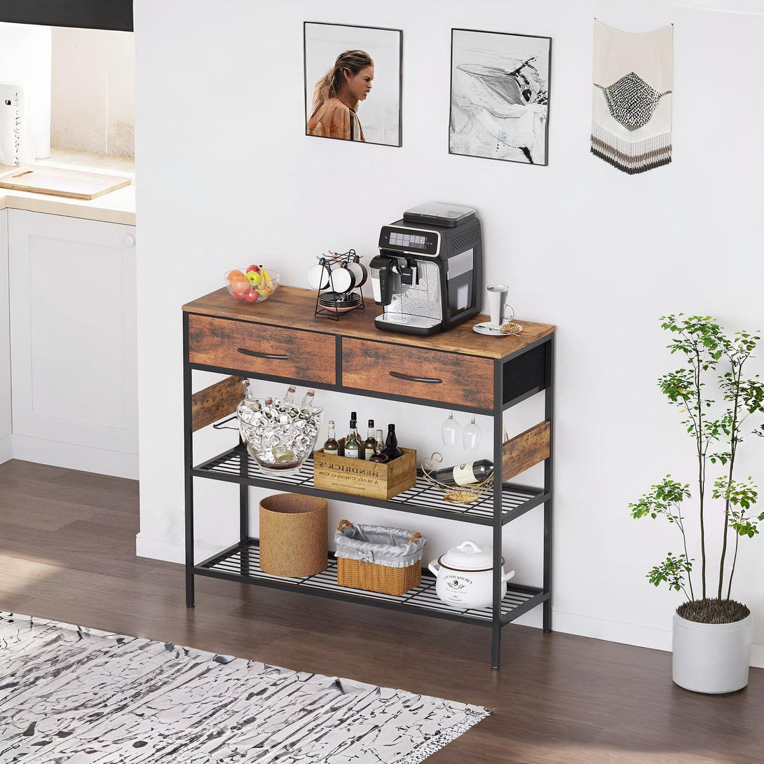 Cuckoo Console Table with 2 Drawers - Rustic Brown