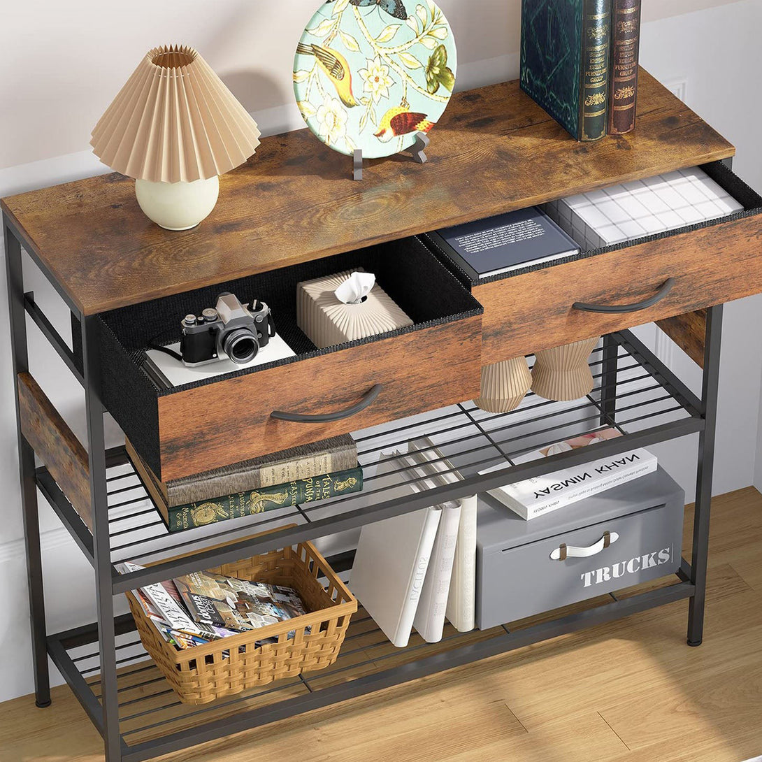 Cuckoo Console Table with 2 Drawers - Rustic Brown