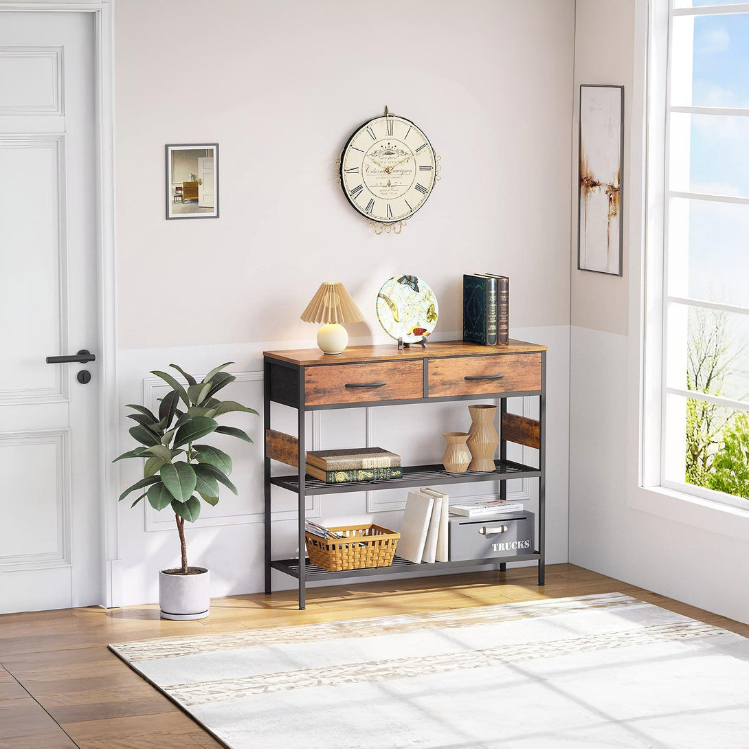 Cuckoo Console Table with 2 Drawers - Rustic Brown