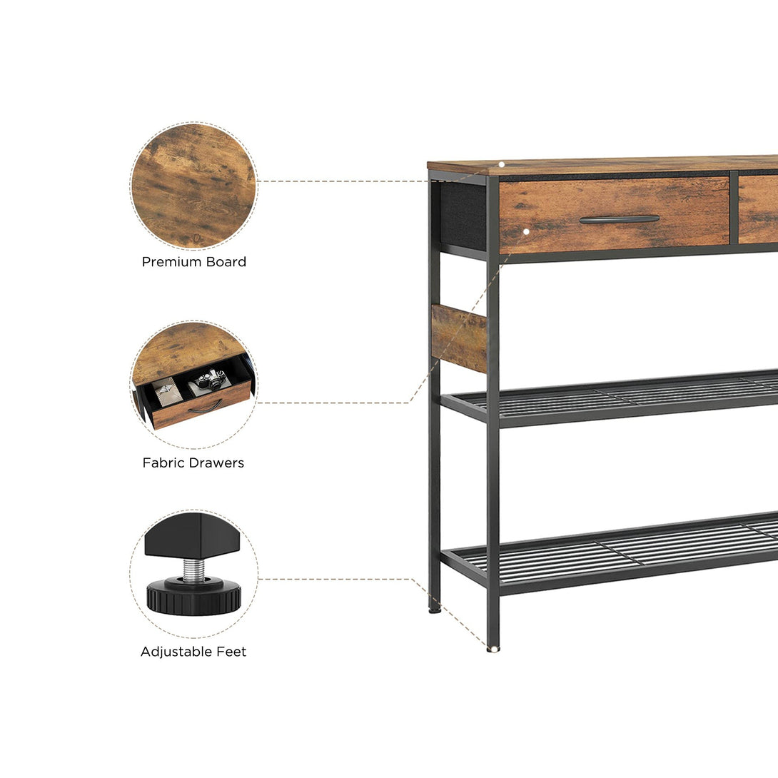 Cuckoo Console Table with 2 Drawers - Rustic Brown