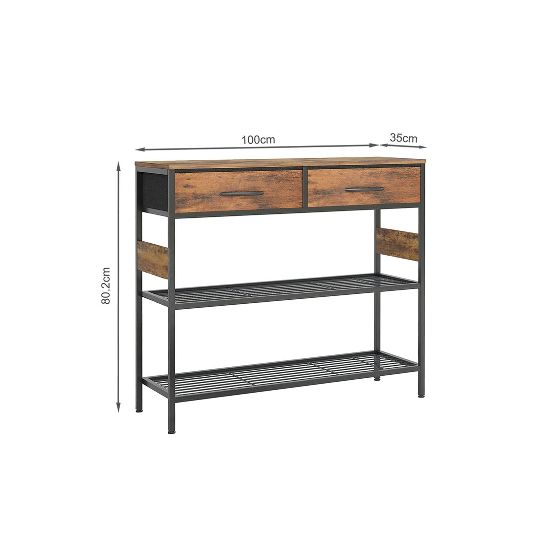 Cuckoo Console Table with 2 Drawers - Rustic Brown
