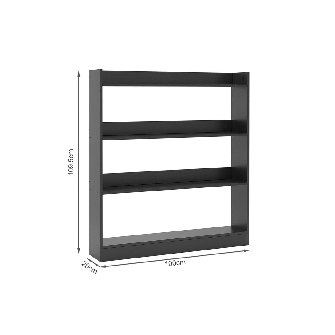 Bulls 100cm 4 Tier Bookshelf - Black