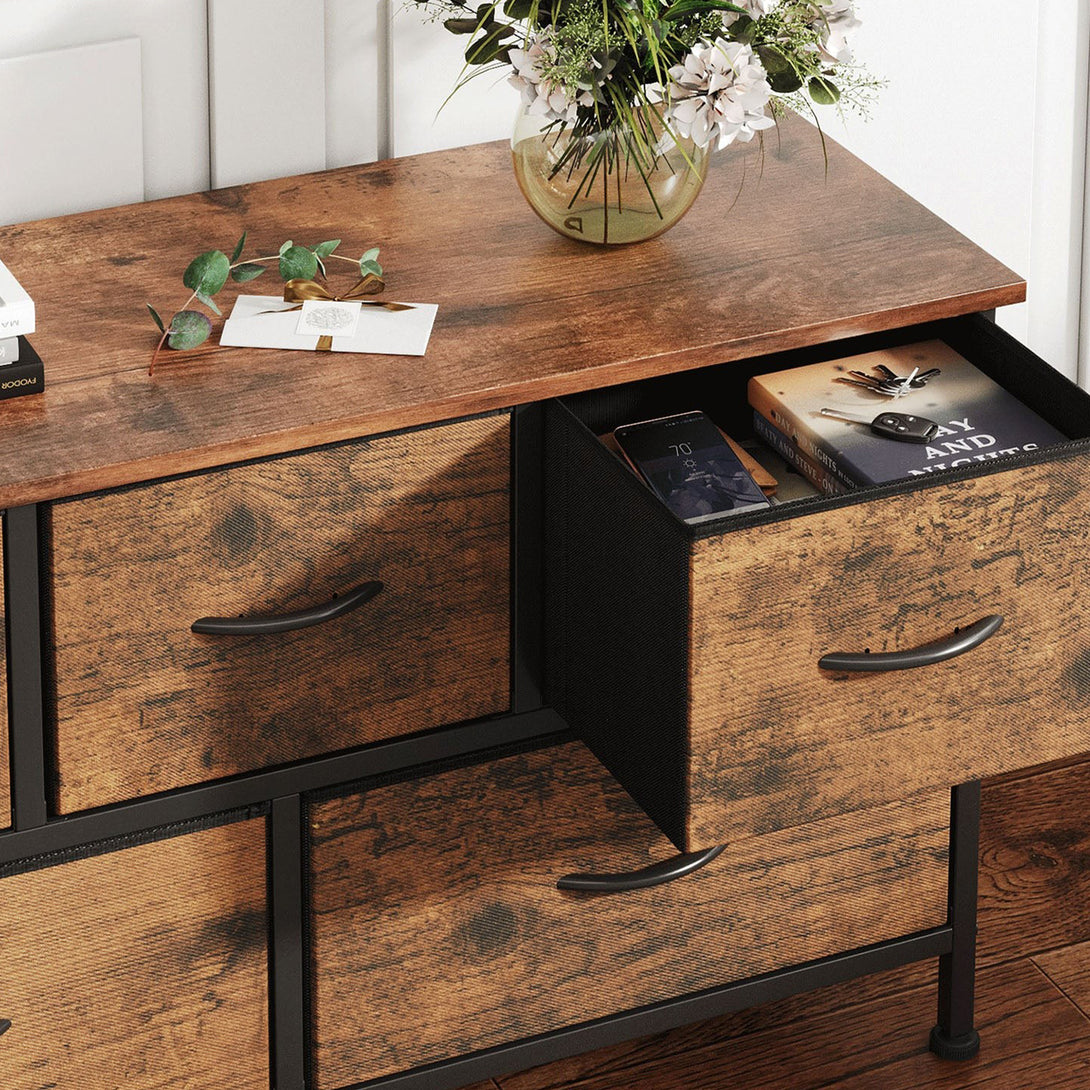 Madilyn 5 Drawers Lowboy - Rustic Brown