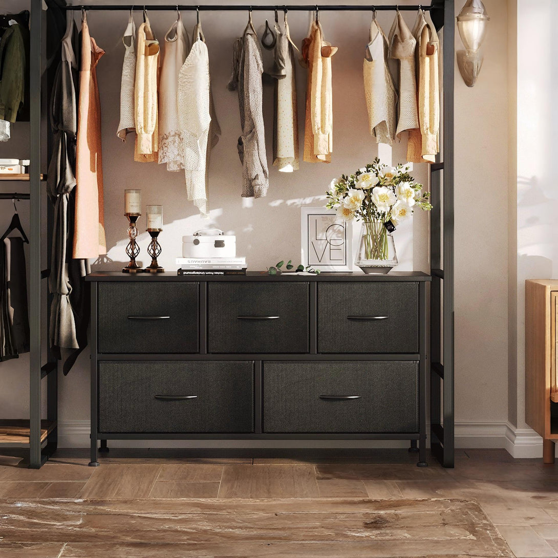 Madilyn 5 Drawers Lowboy - Black