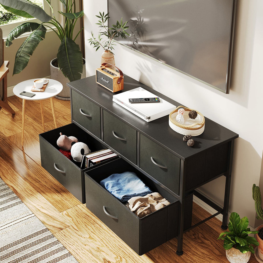 Madilyn 5 Drawers Lowboy - Black