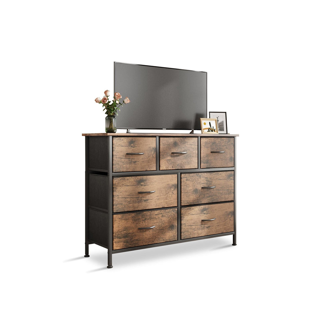 Madilyn 7 Drawers Lowboy - Rustic Brown