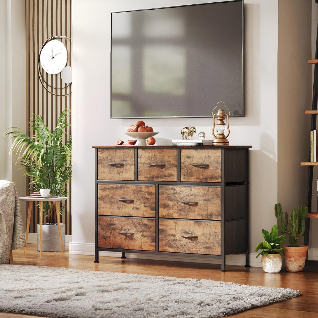 Madilyn 7 Drawers Lowboy - Rustic Brown
